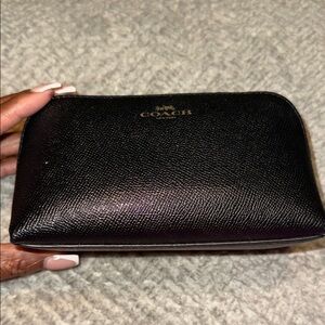 Coach Black Leather Make Up Bag